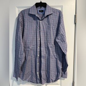 Blue and Red Plaid Button-Up Shirt